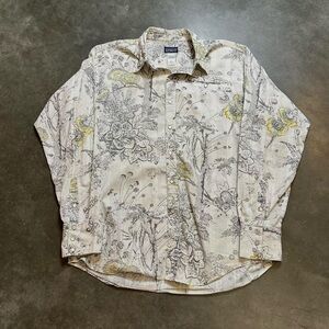 Men’s Patagonia Floral Organic Cotton Pearl Snap Shirt  Sz Large